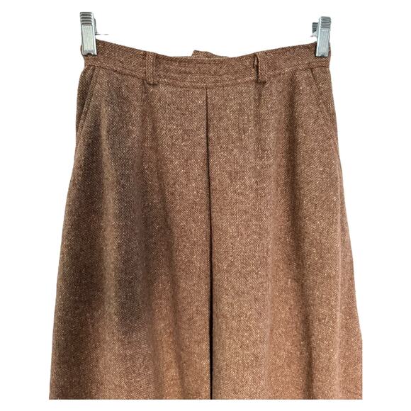 American Vintage Cottage Tailor Wool Pleated Tweed Boucle skirt pockets size XS - Picture 2 of 12